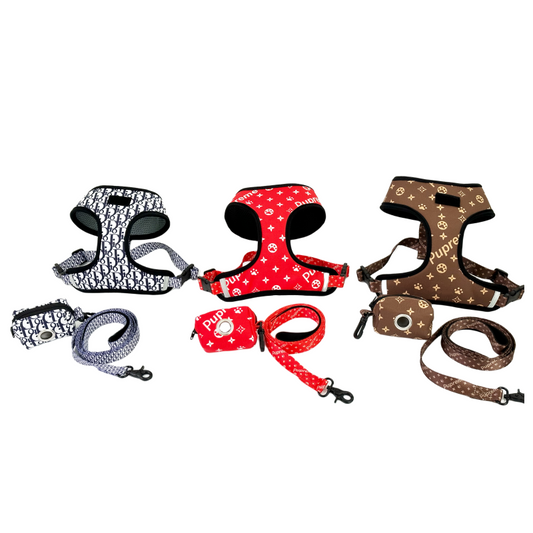 SUMA Walking Set (Collar, Harness, Leash, Bowtie, Bag)