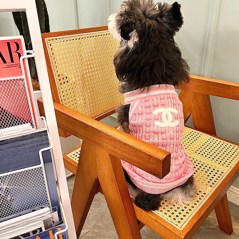 pink Dog sweater w526#