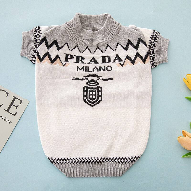 White dog jumper w585#