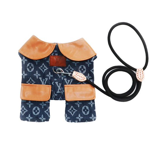 Classy dog coat with harness W605