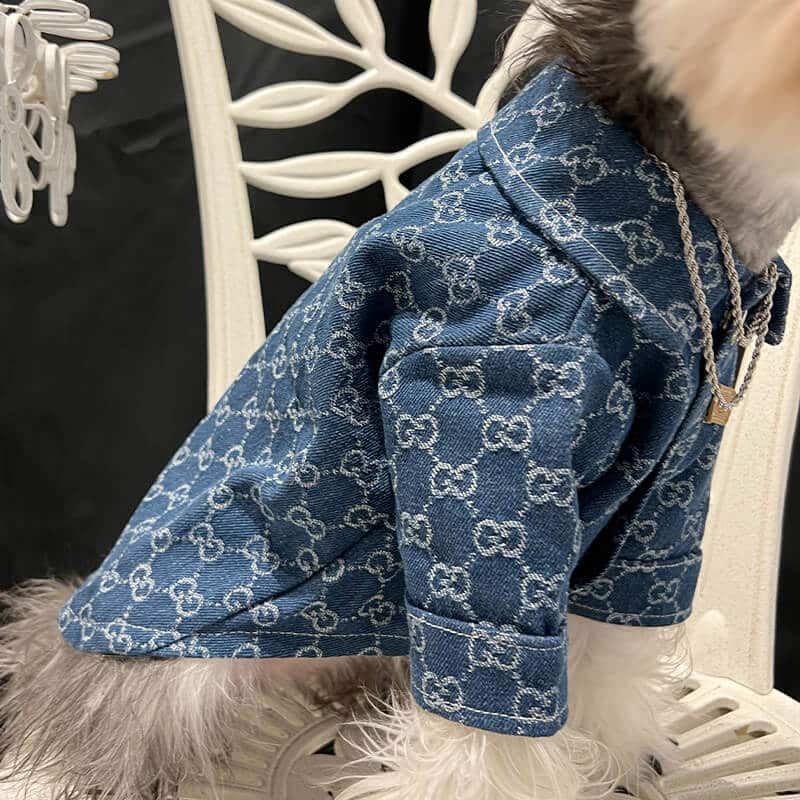 designer dog denim jacket for large and small dog w591#