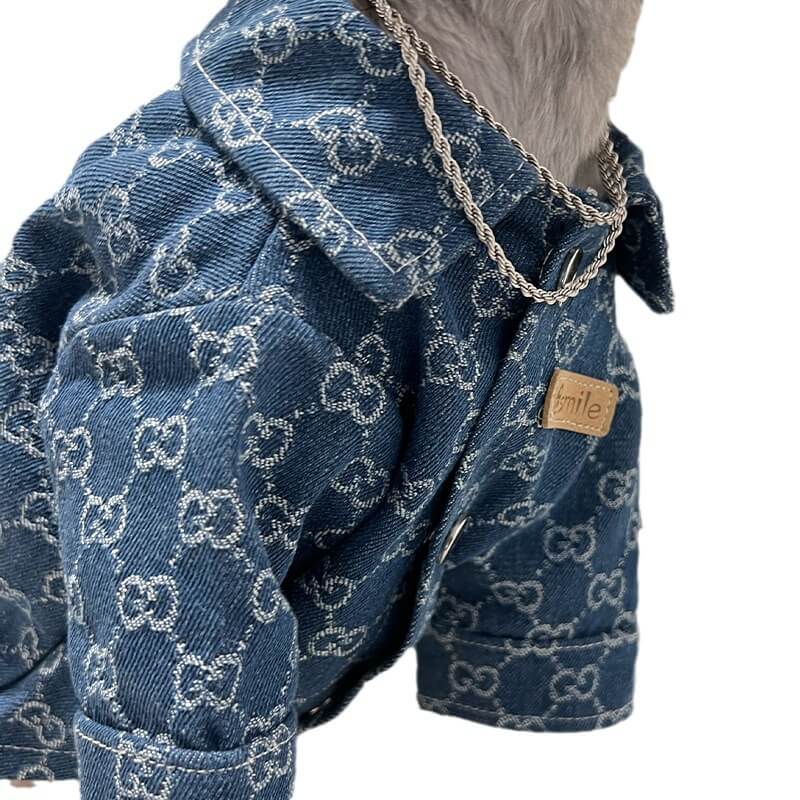 designer dog denim jacket for large and small dog w591#