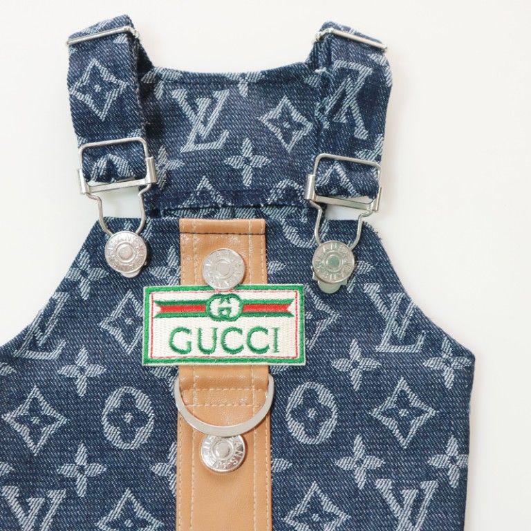 designer blue dog dress w691