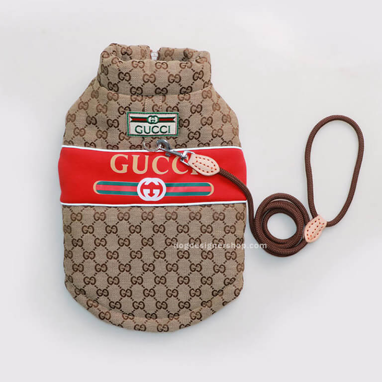 Designer dog coats with leash w627#