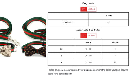 PAWCCI BOW TIE COLLAR LEASH SET