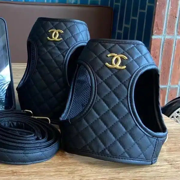 CC BLACK STEP- HARNESS WITH LEASH SET