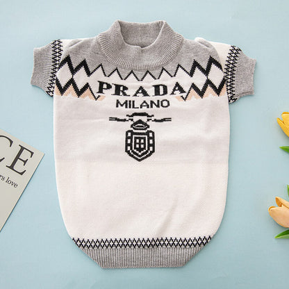 White dog jumper w585#