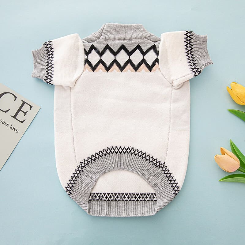 White dog jumper w585#
