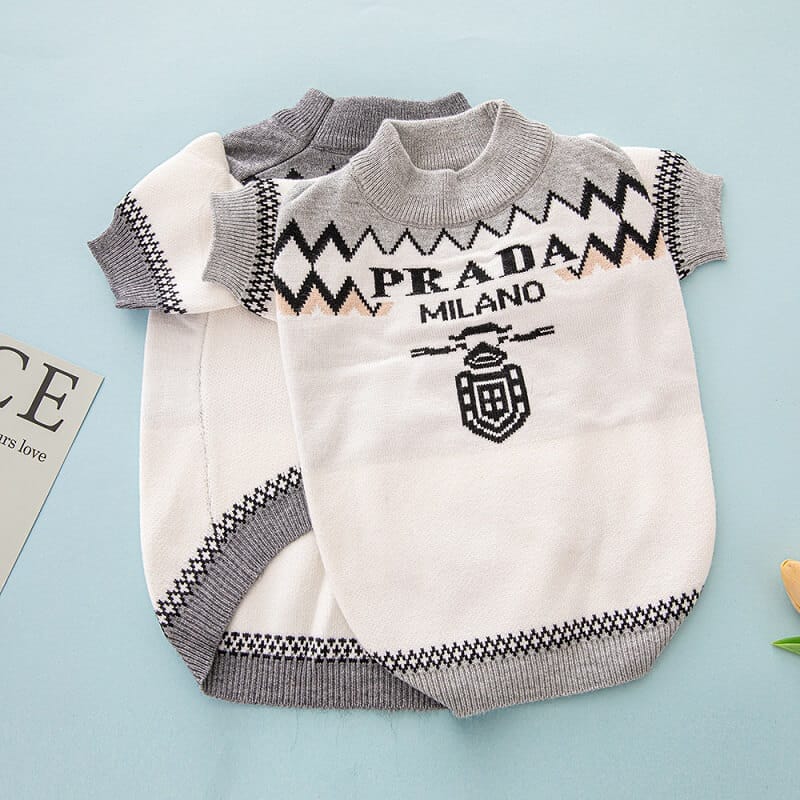 White dog jumper w585#