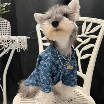 designer dog denim jacket for large and small dog w591#