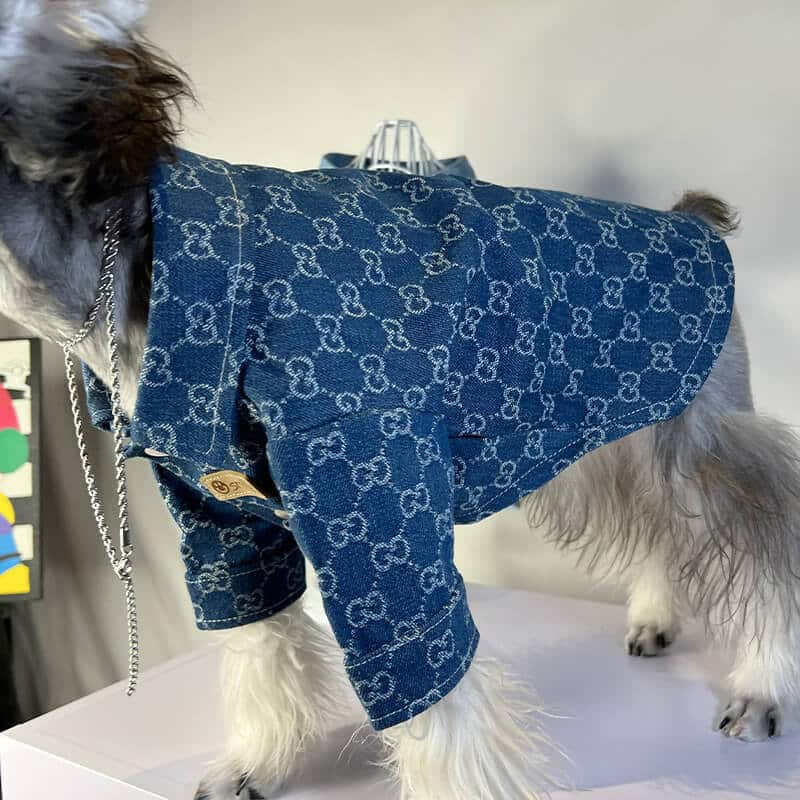 designer dog denim jacket for large and small dog w591#