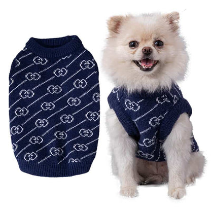 Navy Blue Dog Sweater w486#