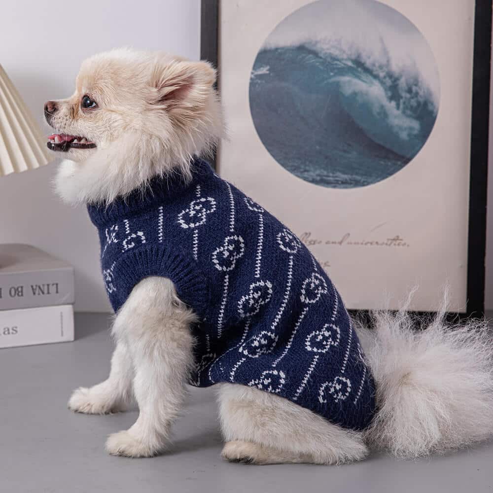 Navy Blue Dog Sweater w486#