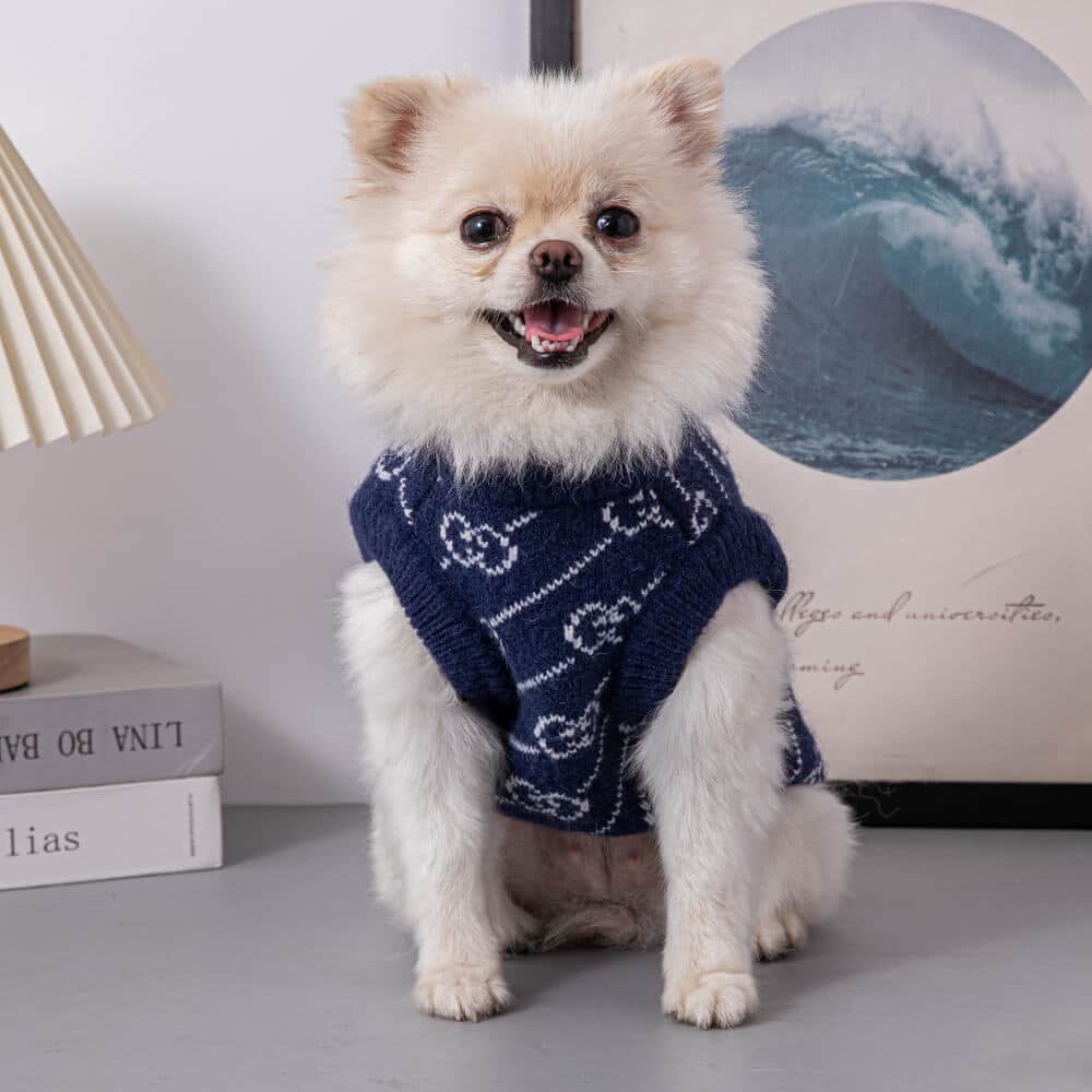 Navy Blue Dog Sweater w486#