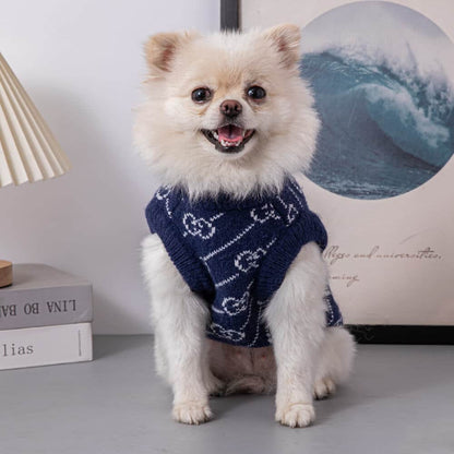 Navy Blue Dog Sweater w486#