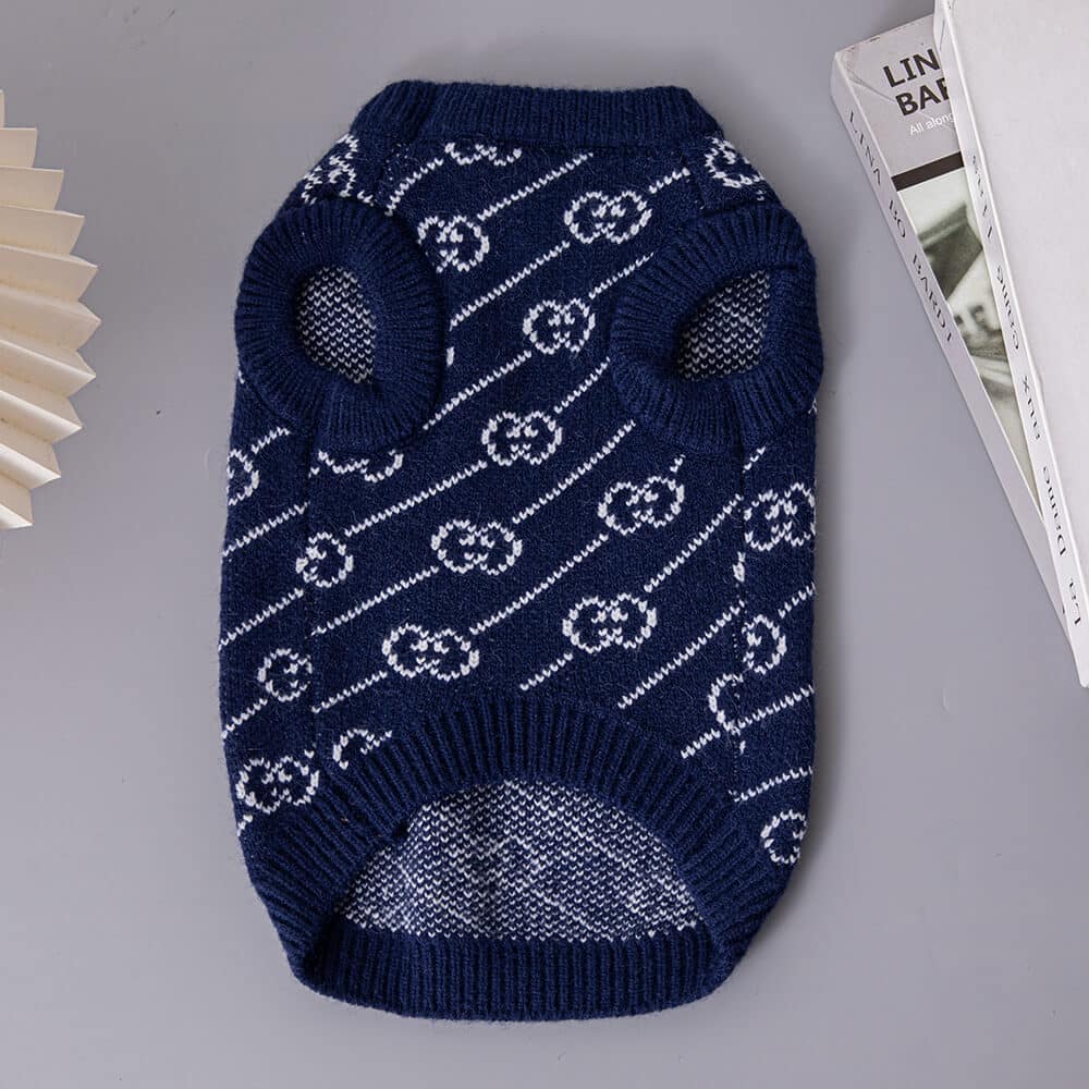 Navy Blue Dog Sweater w486#