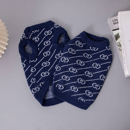 Navy Blue Dog Sweater w486#