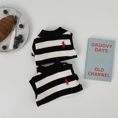 Stripe dog sweater w497#