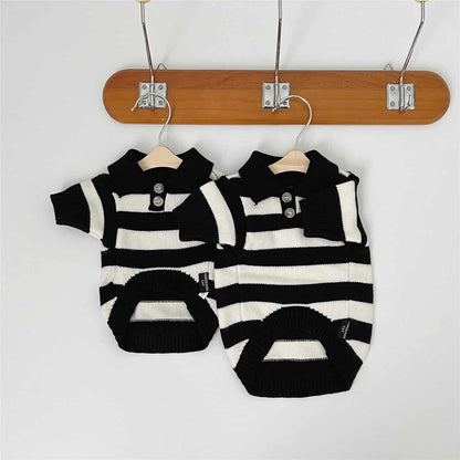 Stripe dog sweater w497#