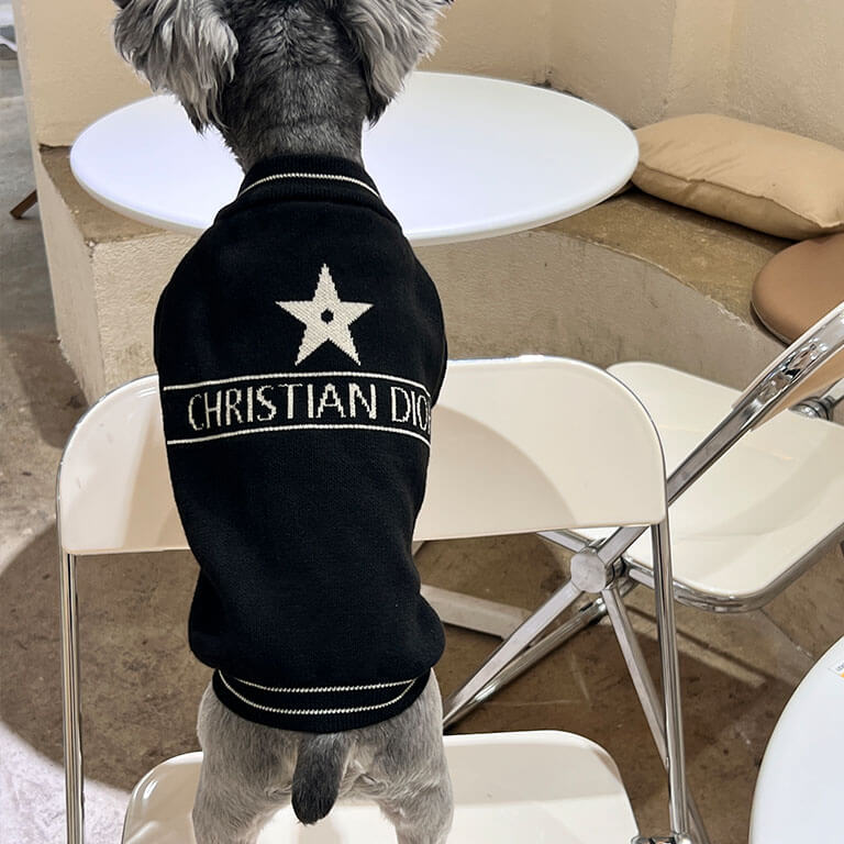 Grey Black sweater for dog w617