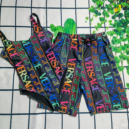 Women's Summer One-Piece Swimsuit and Men's Beach Shorts