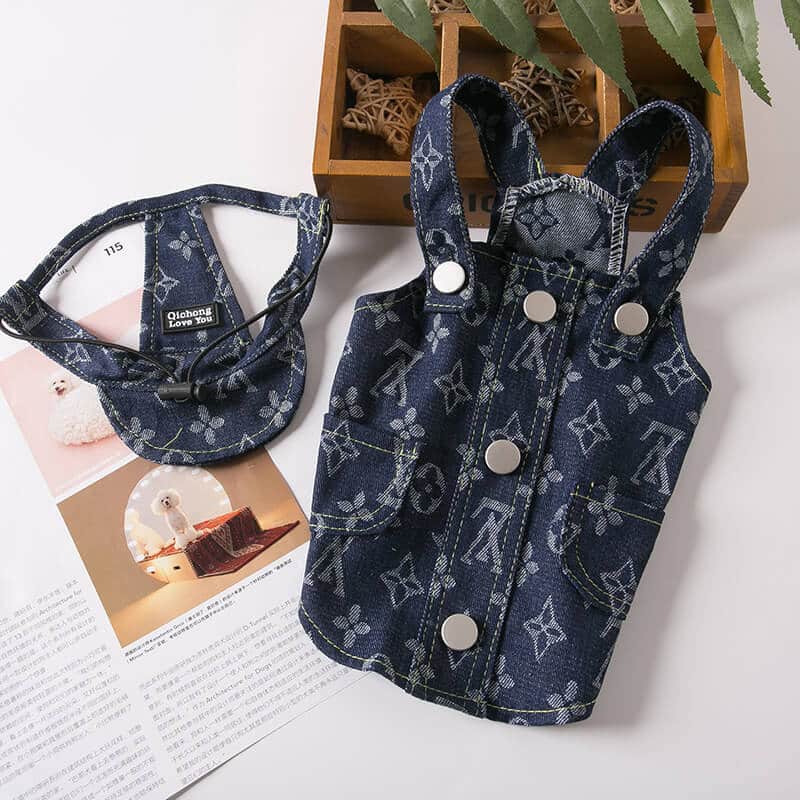 designer dog clothes with cap w547#