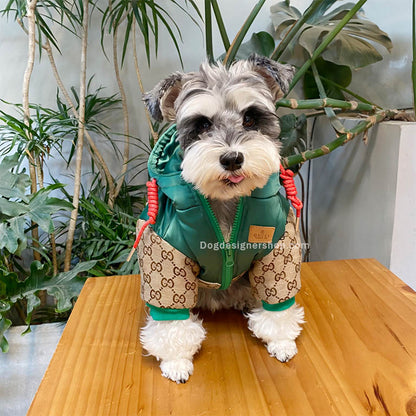 Khaki Pet clothing puffer coat w645#