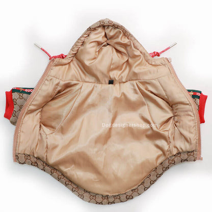 Khaki Pet clothing puffer coat w645#