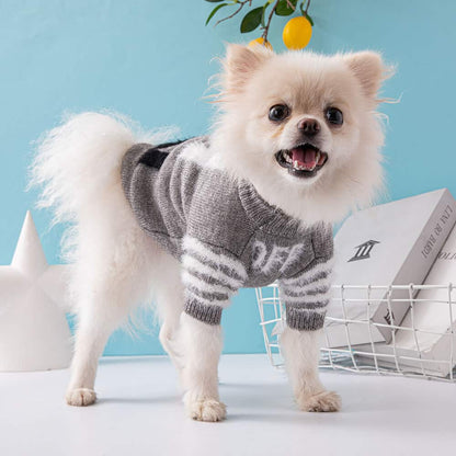 Grey dog sweaters w036#