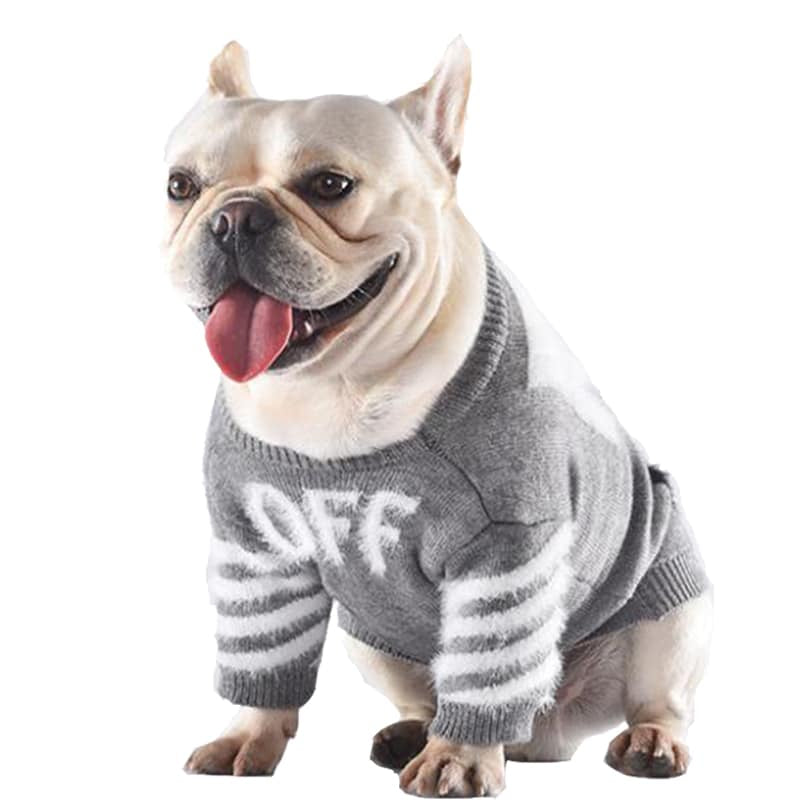 Grey dog sweaters w036#