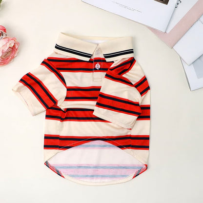 High-quality striped dog shirt w439#