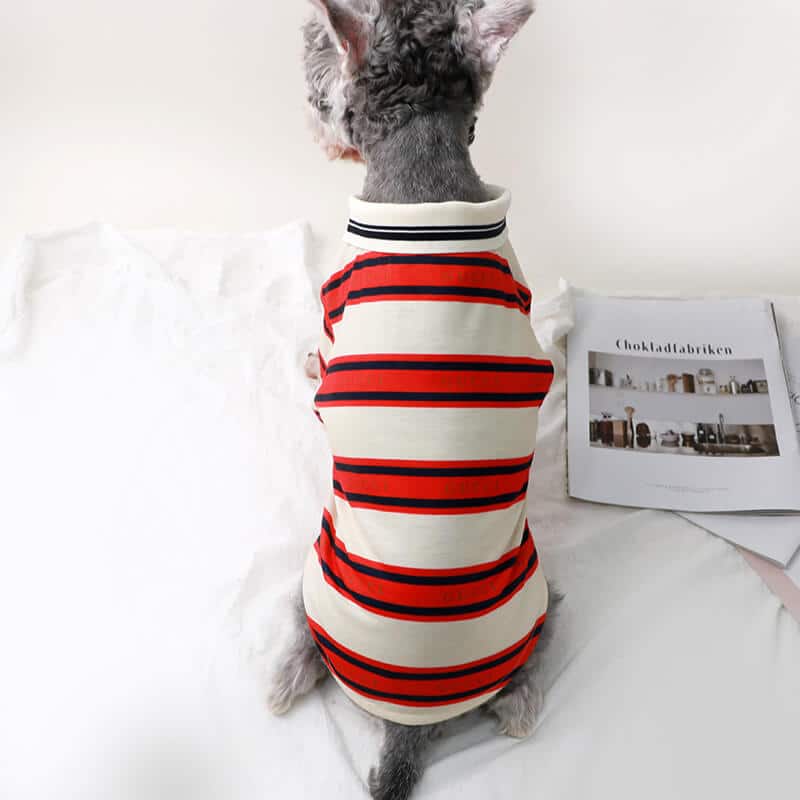 High-quality striped dog shirt w439#