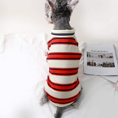 High-quality striped dog shirt w439#