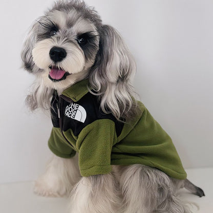 Green Dog Face Jacket – Ultra-Soft Fleece Winter Coat for All Dog Sizes (Small to Large Breeds) w694