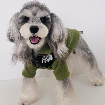 Green Dog Face Jacket – Ultra-Soft Fleece Winter Coat for All Dog Sizes (Small to Large Breeds) w694